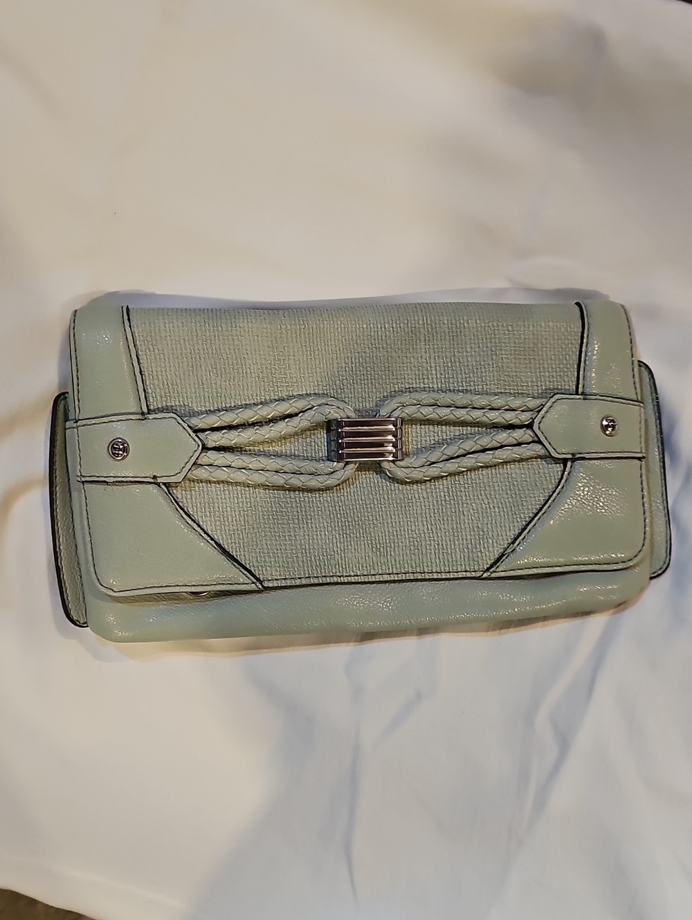 Jennifer Lopez Elegant Mint Green Women's Clutch Handbag With Option Chain Strap